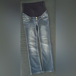 Thyme Maternity Denim Blue Wash Jeans – Size S – Over Belly Panel